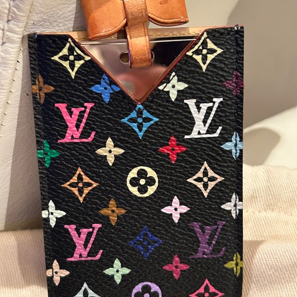 PRISTINE LV x TM  MURAKAMI card holder/mirror/bow in Noir - Picture 11 of 14